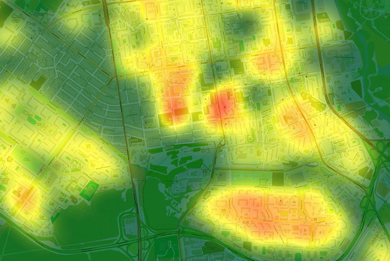 Тепловая карта городов