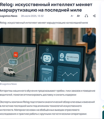 FINANCE.RAMBLER.RU: Relog: искусственный интеллект меняет маршрутизацию на последней миле